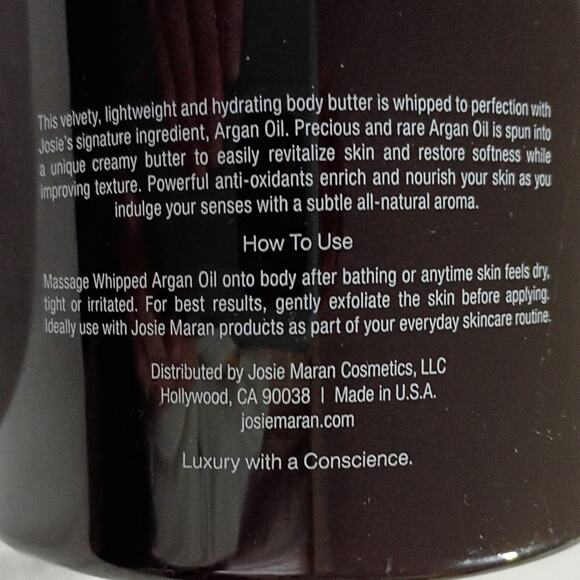 Josie Maran Vanilla Light Bronze 19 oz Whipped Body Butter MADE IN THE USA - Picture 3 of 6